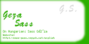 geza sass business card